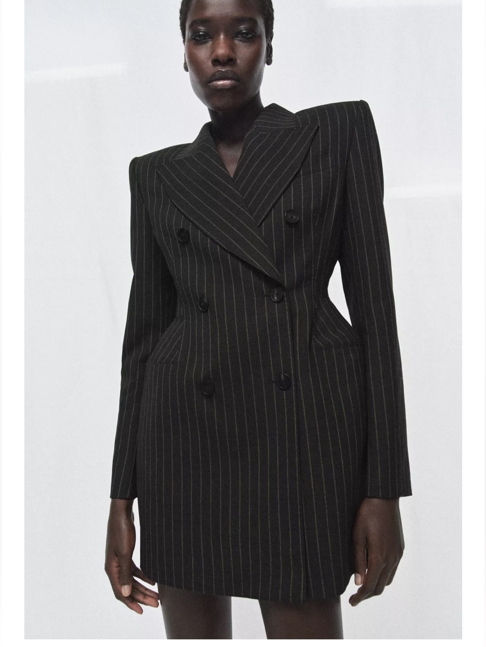 ZARA ZW COLLECTION PINSTRIPE BLAZER DRESS